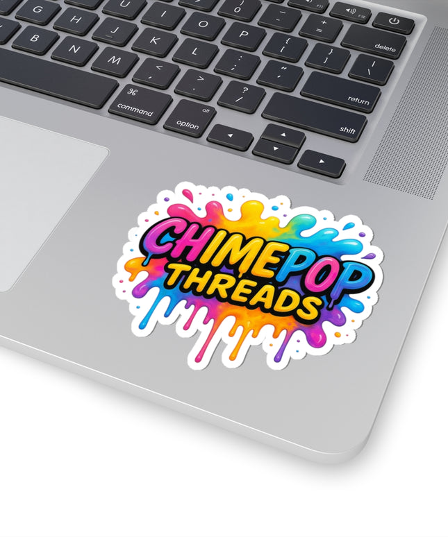 Vibrant Kiss-Cut Stickers for Laptop & Decor – ChimePop Threads Splash BKGD