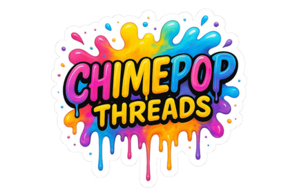 Vibrant Kiss-Cut Stickers for Laptop & Decor – ChimePop Threads Splash BKGD