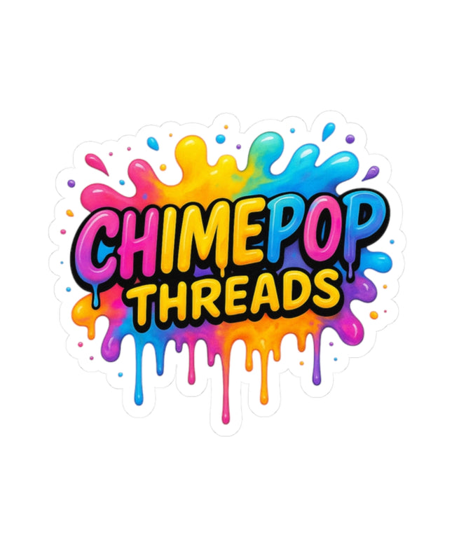 Vibrant Kiss-Cut Stickers for Laptop & Decor – ChimePop Threads Splash BKGD