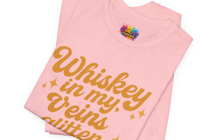 WHISKEY IN MY EYES, GLITTER IN MY VEINS GRAPHIC TEE