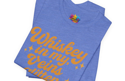 WHISKEY IN MY EYES, GLITTER IN MY VEINS GRAPHIC TEE