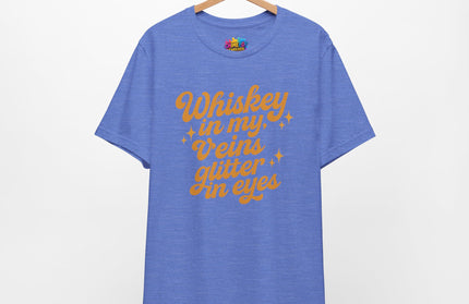 WHISKEY IN MY EYES, GLITTER IN MY VEINS GRAPHIC TEE